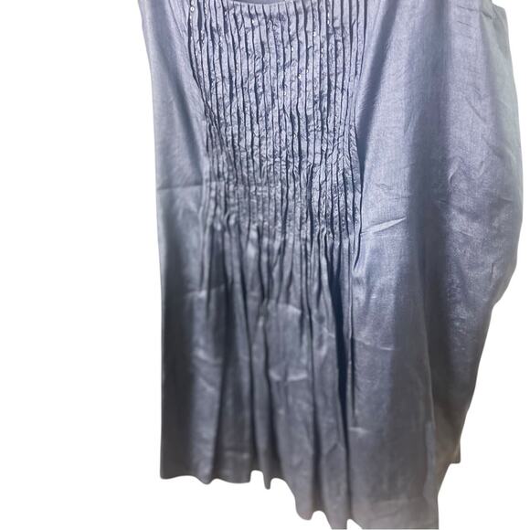 Eileen Fisher Blue Silk Pin-Tuck Cami Top, Bodice Sequins, Parties, Resort, S - Picture 4 of 6